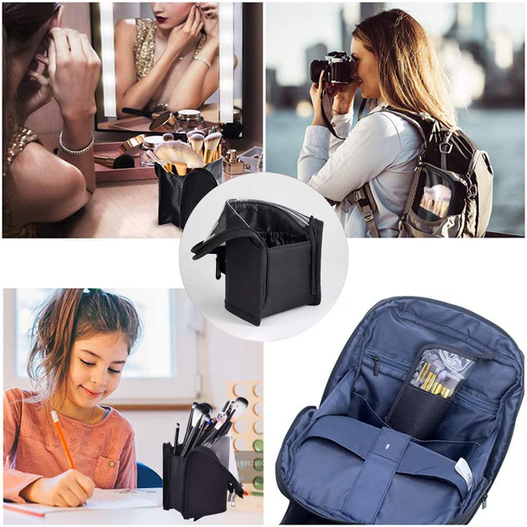 MAYCREATE® 2 in 1 Makeup Brush Bag Makeup Stand Holder Makeup Brush Pouch Makeup Brush Organizer Travel Makeup Brush Bag for Travel (Pink) MAYCREATE® 2 in 1 Makeup Brush Bag Makeup Stand Holder Makeup Brush Pouch Makeup Brush Organizer Travel Makeup Brush Bag for Travel (Pink)